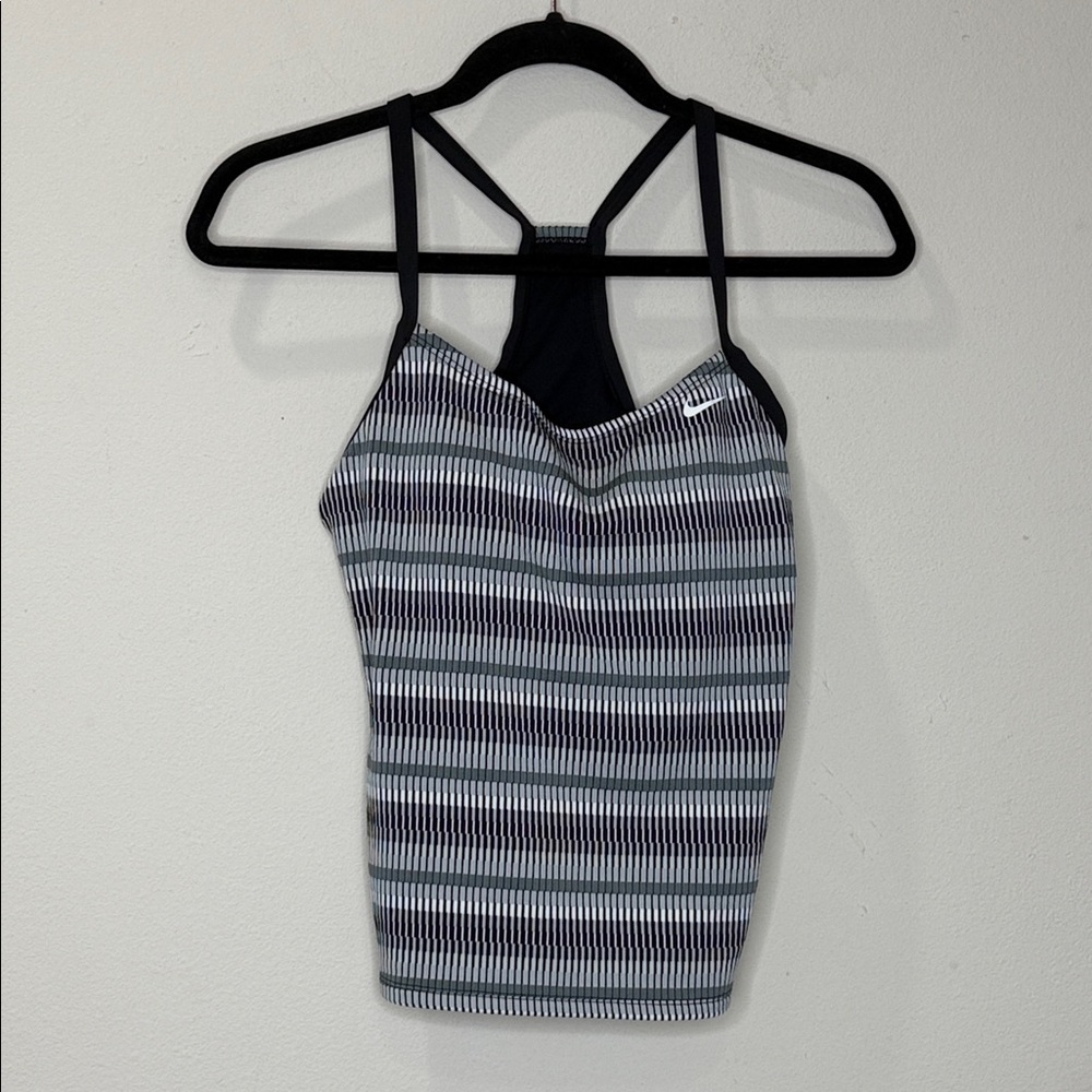 Nike Striped Black and White Tank Top
